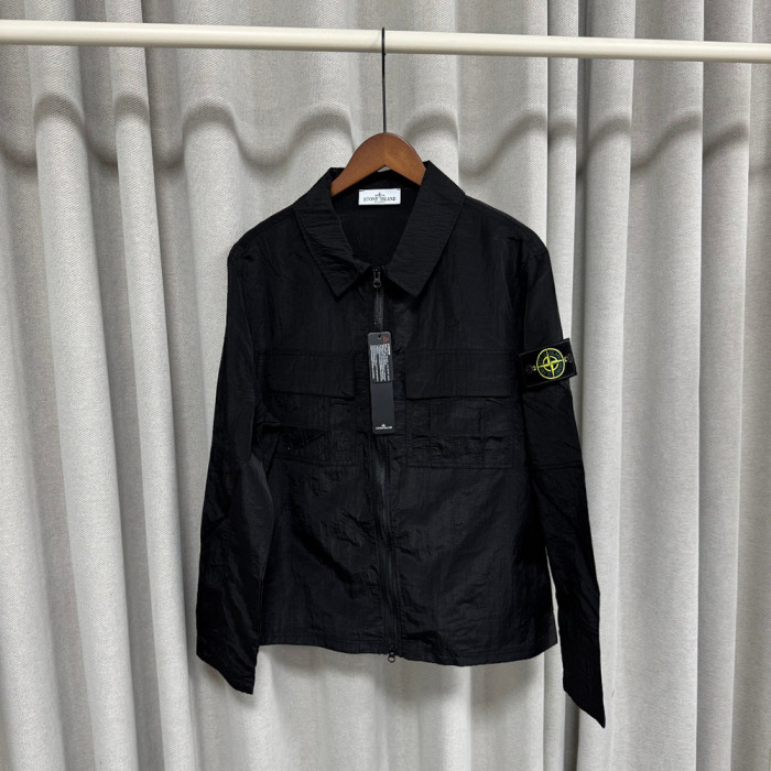 Men Women Nylon Zip Overshirt Lightweight Windproof Utility Jacket Casual Techwear Coats Tops Unisex