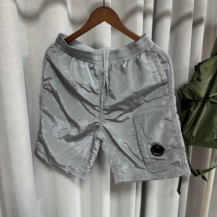 Men Metal Nylon Shorts Lightweight Techwear Cargo Bottoms Quick Dry Beach Shorts Pants Unisex