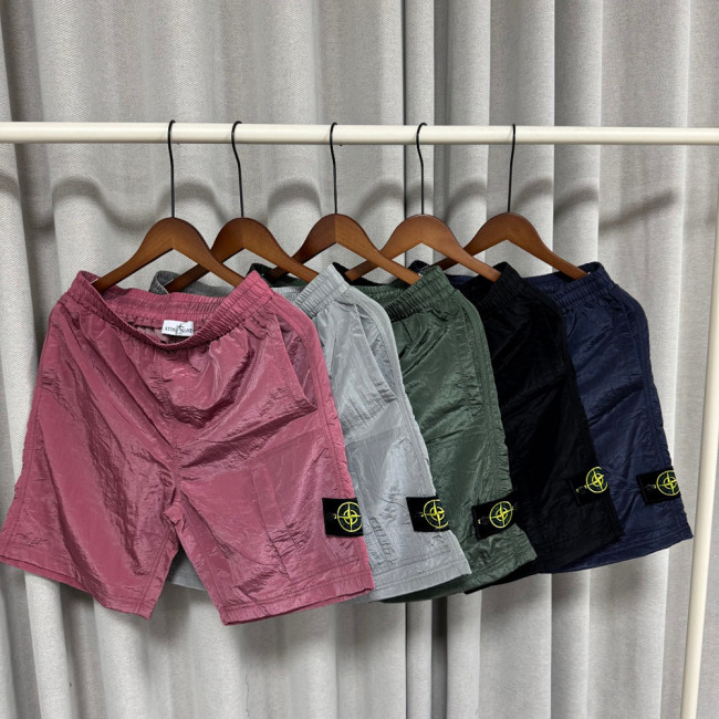 Men Metal Nylon Shorts Lightweight Techwear Cargo Bottoms Quick Dry Beach Shorts Pants Unisex