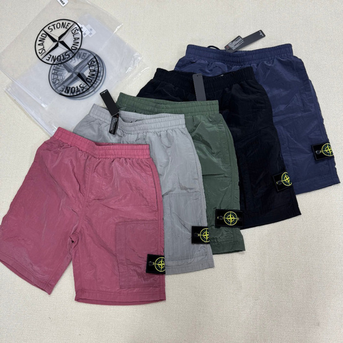 Men Metal Nylon Shorts Lightweight Techwear Cargo Bottoms Quick Dry Beach Shorts Pants Unisex