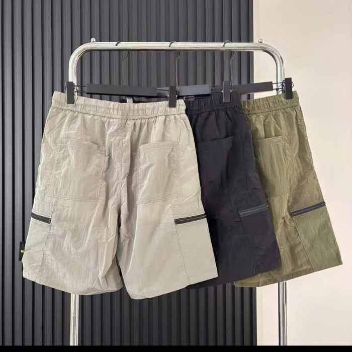Men Lightweight Cargo Shorts Quick Dry Beach Shorts Swim Trunks Elastic Waist Bottoms Half Pants Unisex