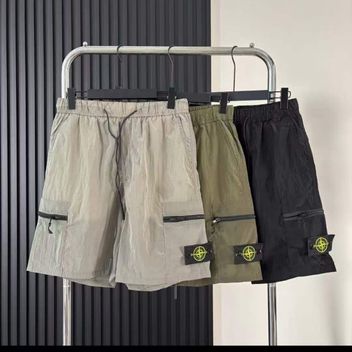 Men Lightweight Cargo Shorts Quick Dry Beach Shorts Swim Trunks Elastic Waist Bottoms Half Pants Unisex