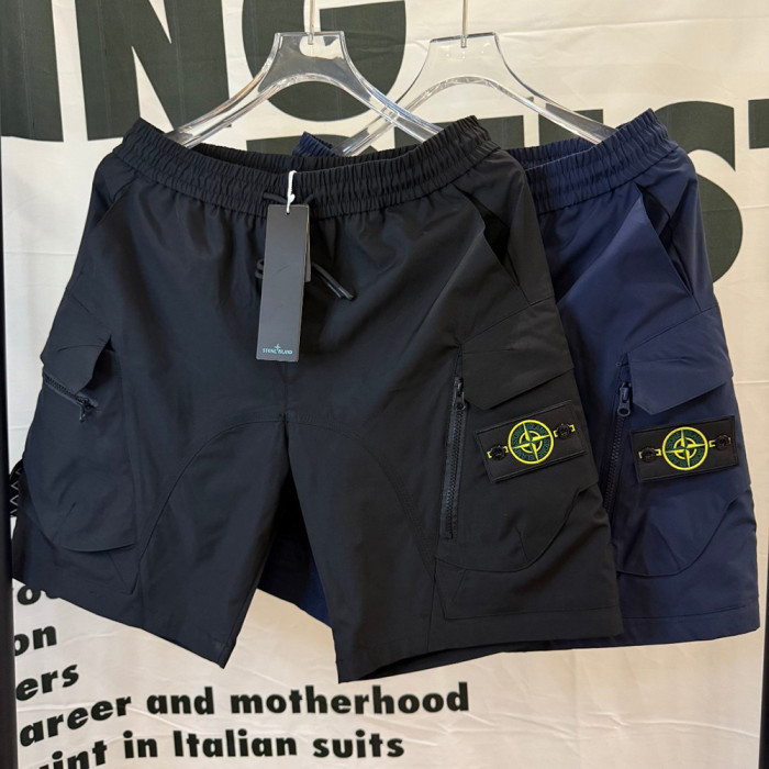 Men Lightweight Cargo Shorts Quick Dry Beach Shorts Swim Trunks Elastic Waist Bottoms Half Pants Unisex