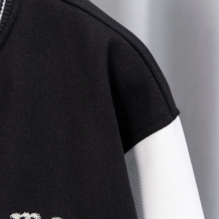 Men Long Sleeve Baseball Jackets Leather Jersey Tops Women Tracksuit